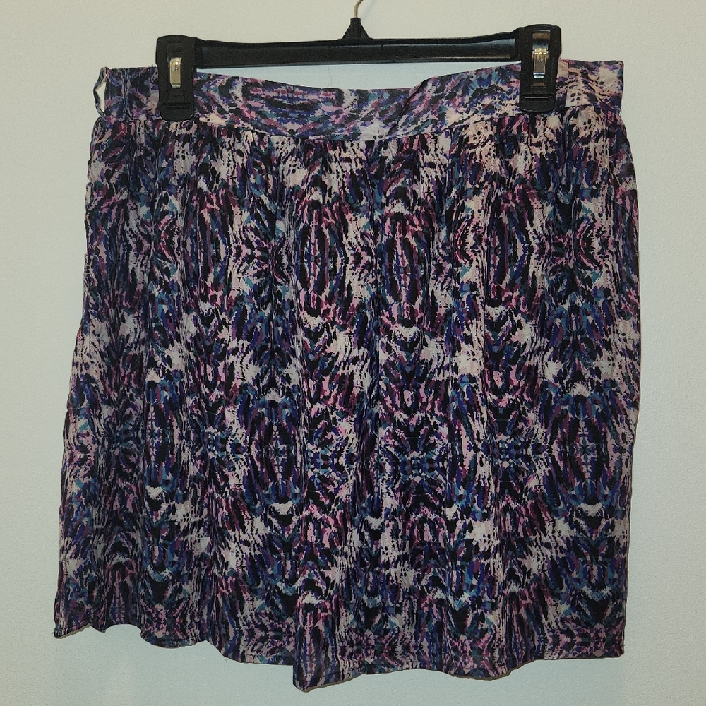 Mossimo Abstract Print Flared Mini Skirt w/ Lining Size XL 18" Waist to Hem